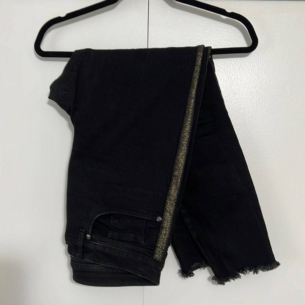 Loft black skinny jeans with gold embellishment